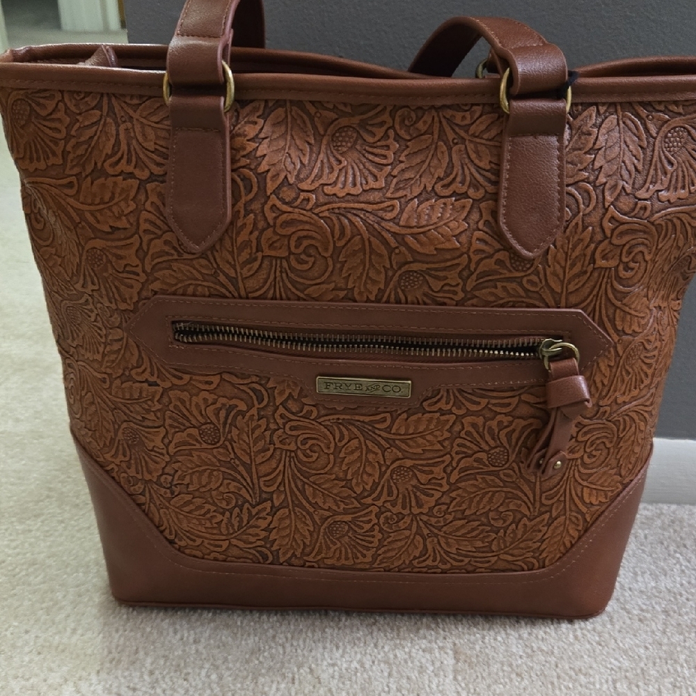 FRYE AND CO. Brown Embossed Shoulder Bag - Picture 16 of 16